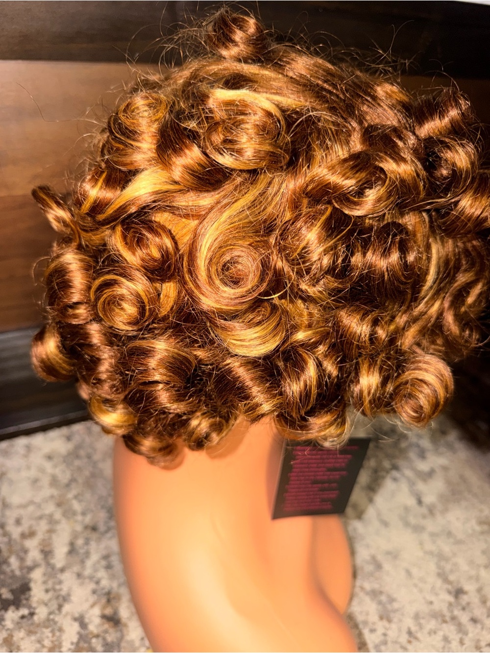 Synthetic Short Curly Wig in Copper Blonde